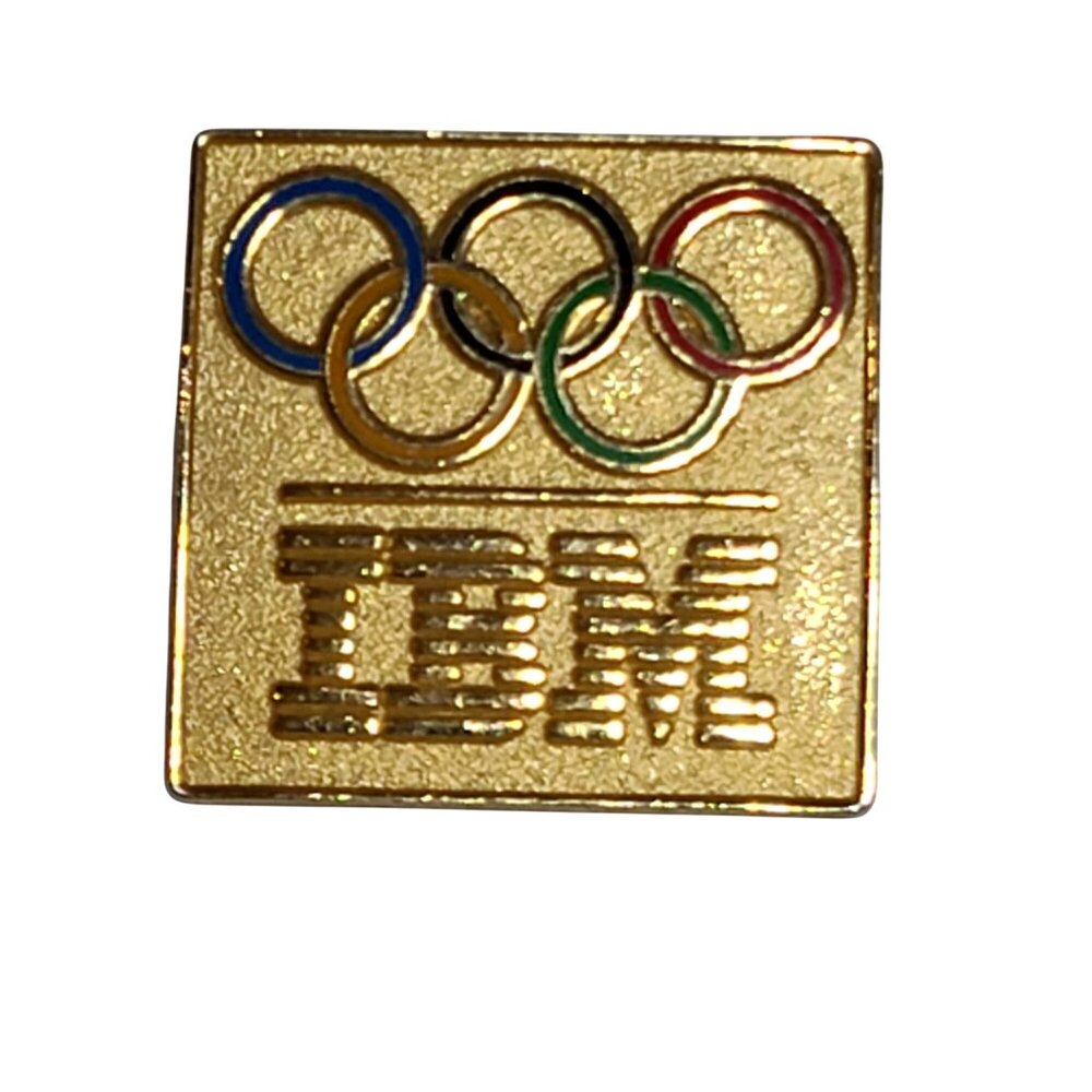 2000 IBM Sydney Summer Olympic  Rings Sponsor Pin Gold Tone